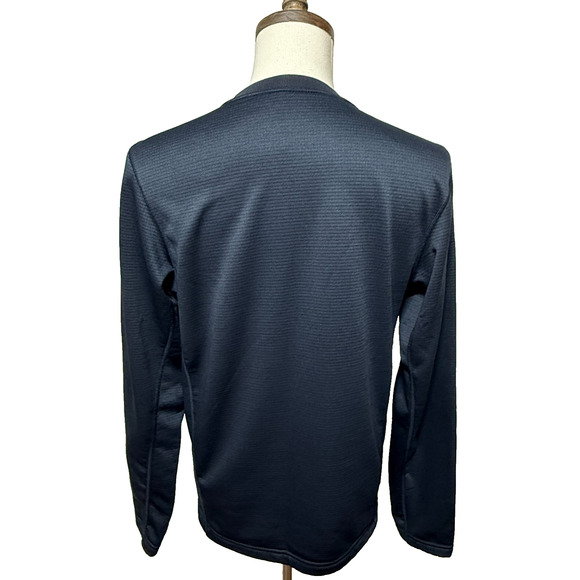 REI Sweatshirt Mens Medium Blue Polartec Waffle Knit Pullover Fleece Outdoors - Picture 2 of 10